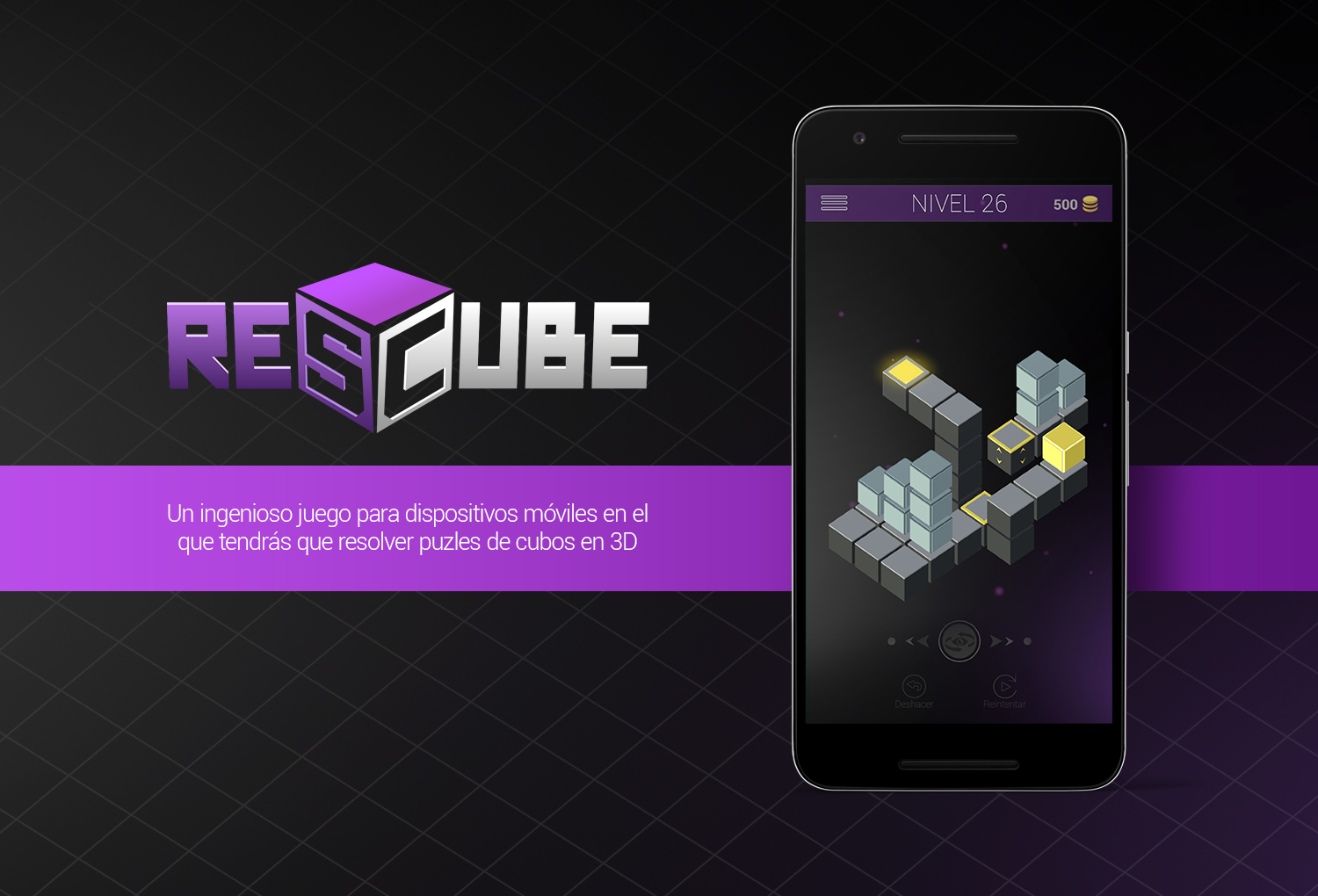 ResCUBE es un ingenioso videojuego para dispositivos móviles en el que tendrás que resolver puzles de cubos en 3D