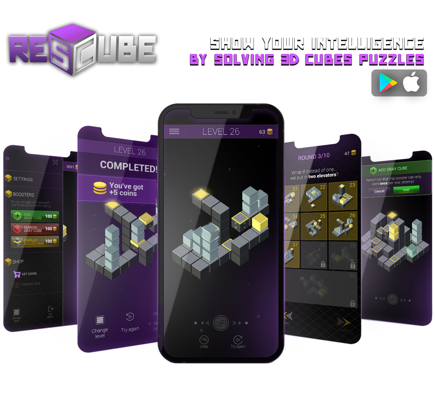 Rescube. An ingenious Cube puzzle Game